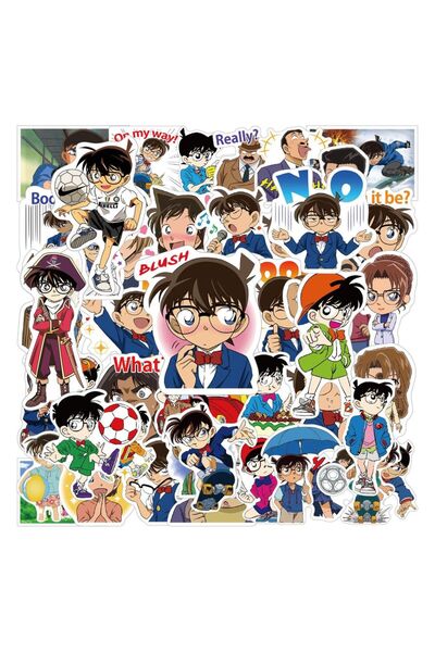 Choice ٥٠ قطعة من ملصقات أنمي المحقق كونان، ملصقات جرافيتي رائعة لتزيين الهات...