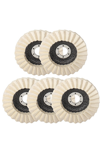 Choice 5 قطع من أقراص تلميع الصوف مقاس 4.5 بوصة، قرص تلميع 115 مم، قرص طحن لب...