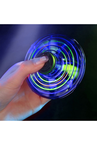 Choice لعبة دوارة زرقاء جديدة على شكل طبق طائر مزودة بإضاءة LED، كرة طائرة هل...