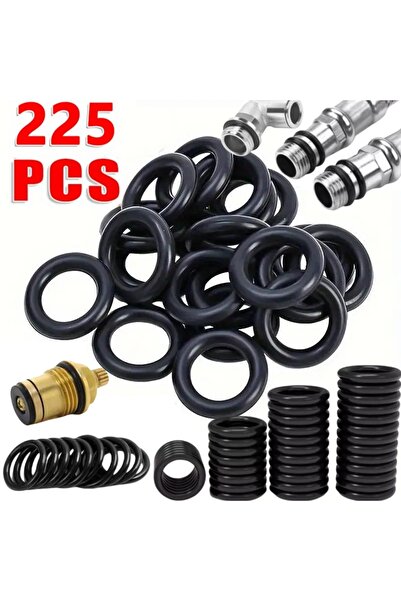 Choice مجموعة حلقات دائرية ممتازة مكونة من 225 قطعة - 18 مقاسًا، مانعة للتسرب...