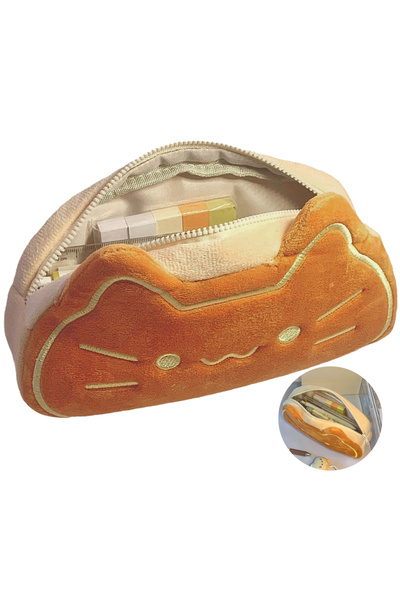 Choice A Kawaii Cat Student Stationery Bag Portable Large Capacity Fluffy Pen...