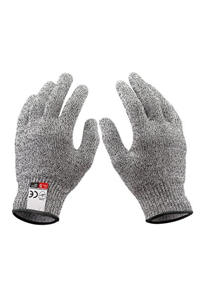 Choice قفازات معدنية مقاومة للقطع والطعن، لون رمادي فاتح، مستوى 5، مناسبة للم...