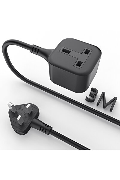 Choice سلك طاقة أسود بطول 3 أمتار، مزود بمقبس بريطاني قياسي بطول 3/5/7 أمتار،...