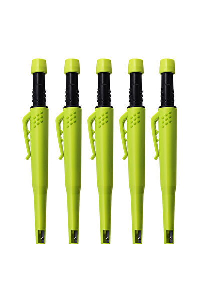 Choice 5 أقلام رصاص نجار صلبة صفراء اللون، عبوة إعادة تعبئة لتحديد ورسم الثقو...