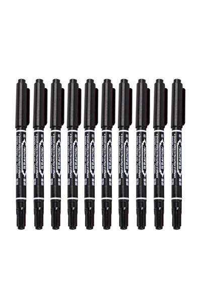 Choice 10 Pcs Black Set 10pcs Permanent Markers Pens Waterproof Double Sided ...