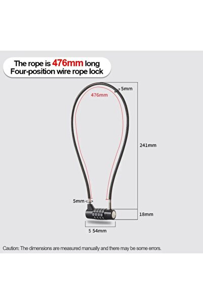 Choice 476mm Combination Padlock,4 Digit Combination Lock,Waterproof Cable Lo...