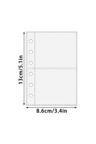 Choice ١٠ قطع من صفحات البطاقات البديلة لمجلدات A7 ذات ٦ حلقات، بنمط شبكتين م...