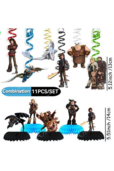 Choice مجموعة تدريب التنين الكرتوني (11 قطعة) - تصميم حلزوني دوامي على شكل قر...