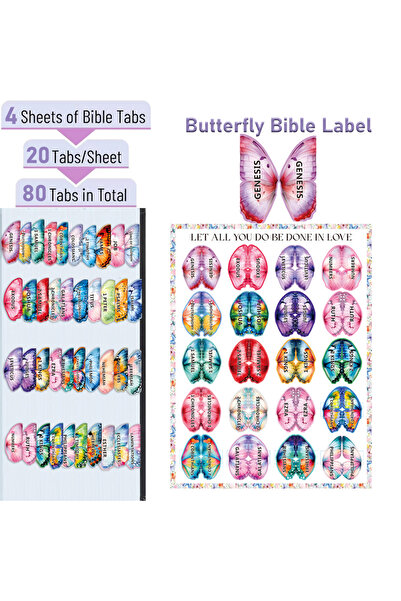 Choice Butterfly tabs 80pcs 80-Piece Butterfly Bible Label Index Tabs ,Butter...