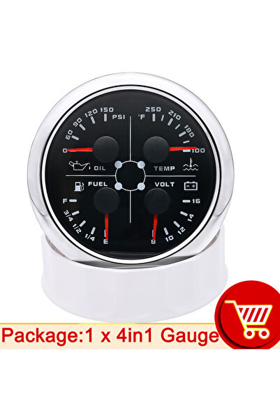 Choice6 black silver AD 85MM Fuel Pressure Measurement 4 In 1 Multifunction G...