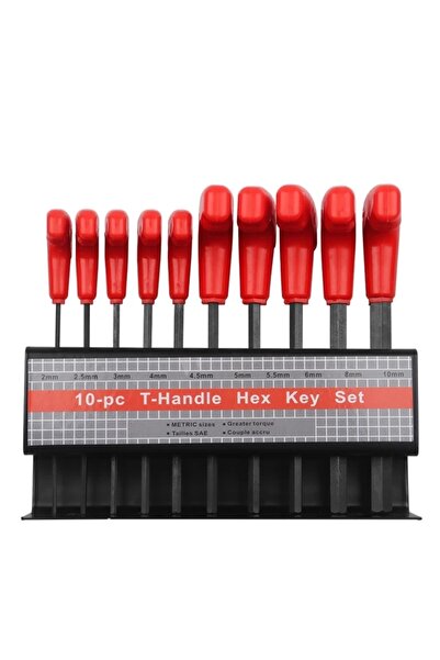 Choice 10 pcs Metric 10pcs Metric or Inch T-Handle Hex Key Allen Wrench Tool ...