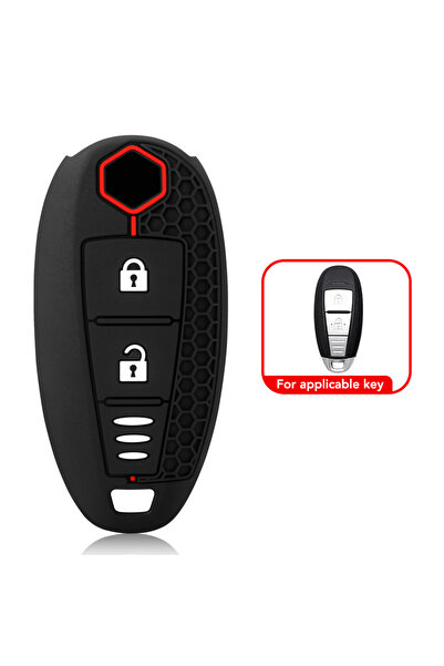Choice غطاء حماية أسود من السيليكون لمفتاح السيارة عن بعد، متوافق مع سوزوكي ف...