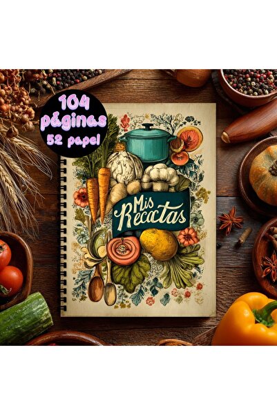 Choice WHITE Spanish recipes Notebook A5 - Spiral Binding, Recipe Collection ...