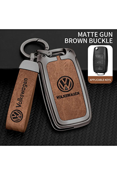 choice2 VOLKSWAGEN A-gun brown chain Car Key Cover Fob Case Shell Bag For Vol...