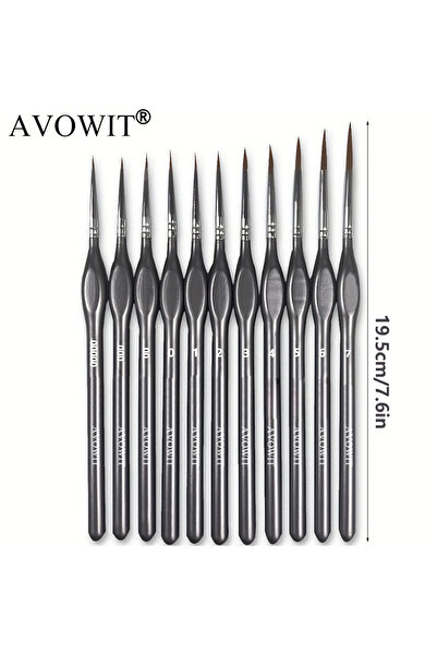 Choice grey 11pcs detail brush set, suitable for acrylic painting, modeling, ...