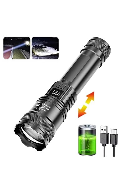 Choice مصباح يدوي S384 LED بقوة 1200 لومن، عالي الطاقة، تكتيكي، قابل للشحن عب...