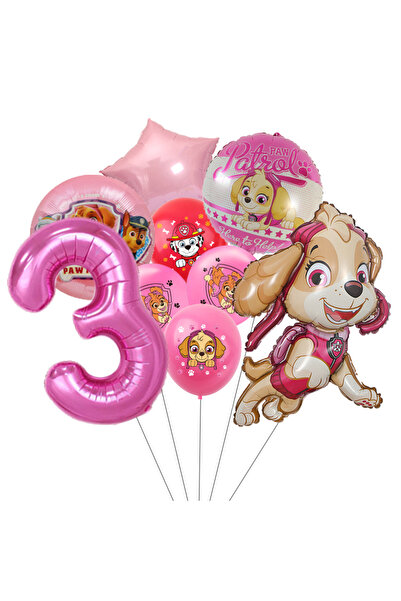 PAW PATROL عبوة واحدة تحتوي على 3 بالونات من رقائق الألومنيوم بتصميم كلب إنقا...