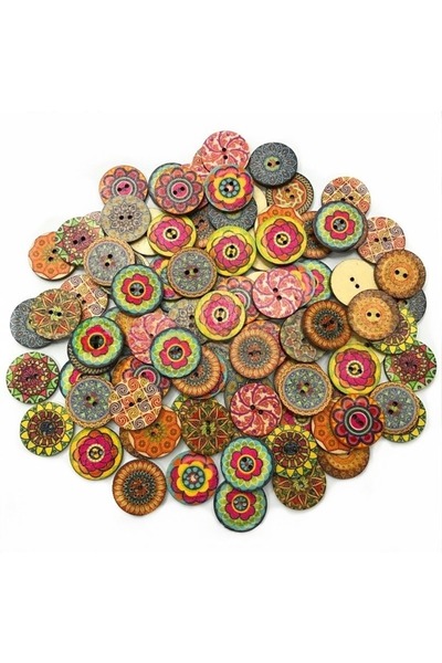 Choice 50 قطعة من الأزرار الخشبية المستديرة مقاس 20 مم (0.79 بوصة) للأعمال ال...