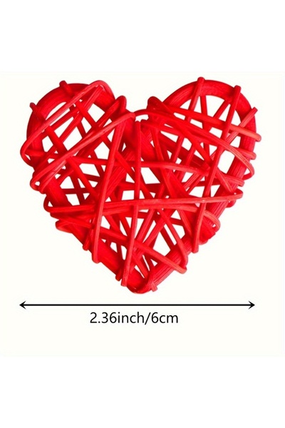 Choice 20pcs 20pcs Heart Shaped Rattan Ball Decoration Valentine's Day Home D...