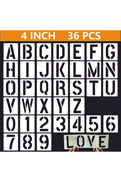 Choice 36 قطعة من قوالب الحروف والأرقام، قابلة لإعادة الاستخدام، مناسبة للرسم...