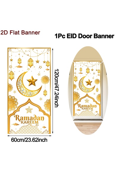 Choice 95 Ramadan Kareem Door Banner Eid Hanging Flag Ramadan Decorations For...