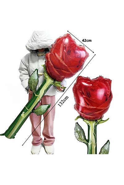 Choice Aluminium film 132cm-3D Rose Large Kiss Love Bear Aluminum Film Balloo...