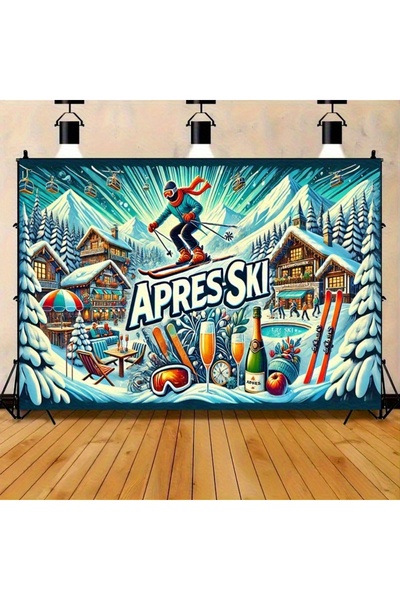 Choice خلفية متعددة الألوان (100×150 سم) لحفلات ما بعد التزلج، تتضمن متزلجين....