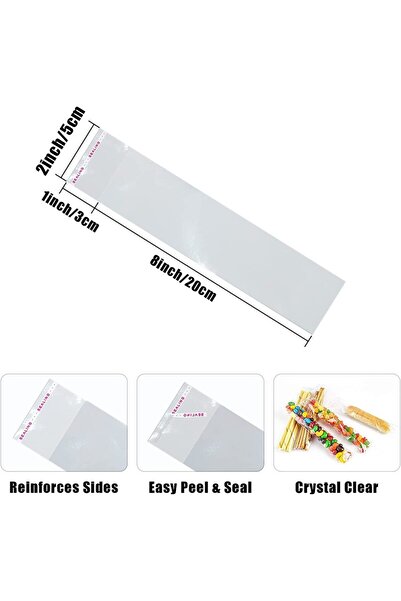 Choice 100 قطعة كما في الصورة، 50/100 قطعة، أكياس حلويات شفافة طويلة، أكياس ب...