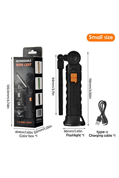 Choice مصباح يدوي صغير محمول بتقنية LED COB، قابل لإعادة الشحن عبر منفذ USB، ...