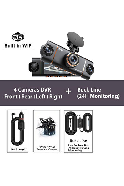 Choice6 جهاز تسجيل فيديو رقمي للسيارة MN23-4CH DVR-BL مزود بأربع كاميرات، يدع...