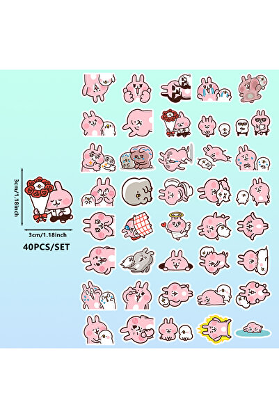 Choice 40 قطعة من ملصقات كاناهي الكرتونية، 6 × 5.2 × 0.5 سم، 753D-Kanahei - م...
