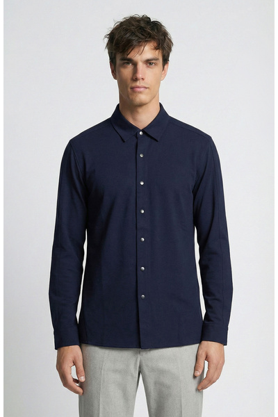 Network Lacivert Gömlek