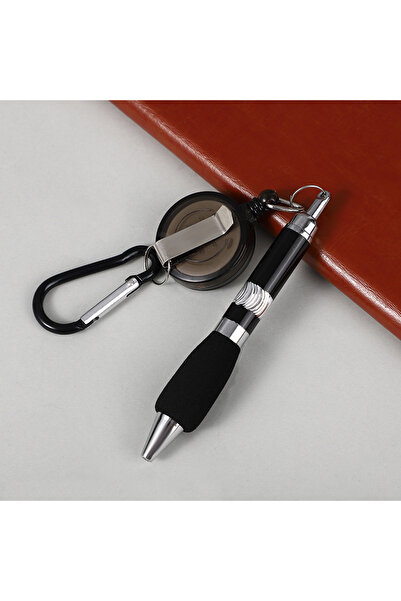 KOQZM Black ●1PCS Buckle Ring Lanyard Stationery Retractable Key Chain Ballpo...