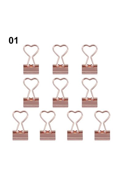 Choice 10pcs love 10Pcs Cute Heart Flower Shaped Paper Clip Rose Gold Metal B...