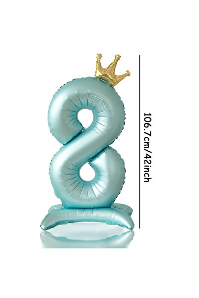 Choice 42inch Number 8 42inch 0-9 Blue Crown Number Balloons Princess Theme H...