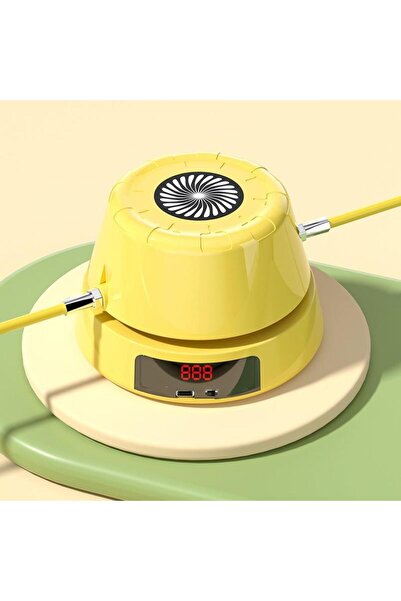 Choice جهاز قفز الحبل الأوتوماتيكي الأصفر مع جهاز تحكم عن بعد وعداد رقمي لتدر...