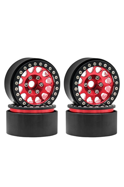 Choice 4 قطع من أغطية جنوط العجلات المعدنية الحمراء من MYHRC مقاس 1.9 بوصة، ب...