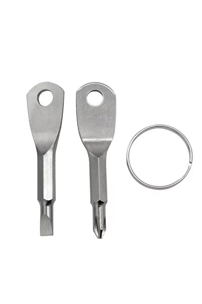 Choice مفك براغي صغير فضي اللون، قطعتان، مع سلسلة مفاتيح، أداة يدوية محمولة ل...