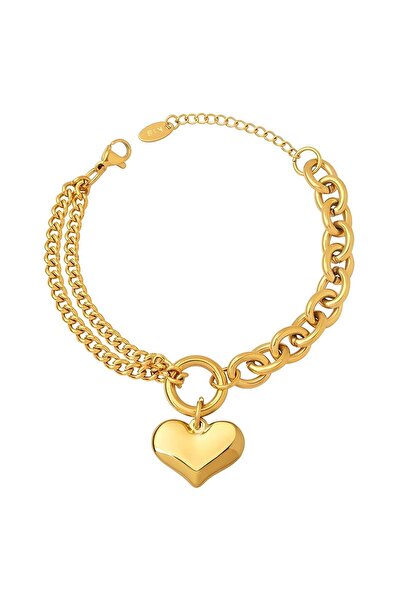 Rao Collection Brățară cu inimă, oțel placat cu aur de 18K