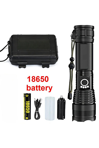 Choice علبة بطارية 18650، مصباح يدوي تكتيكي عالي الطاقة قابل لإعادة الشحن بتق...
