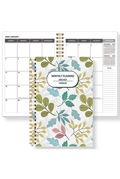 Choice green 2026-2027 A5 Weekly & Monthly Planner – Jan 2026 to Dec 2027 Spi...
