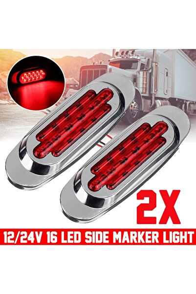 choice2 قطعتان من مصابيح تحديد المواقع الجانبية LED حمراء اللون، 16 مصباح LED...