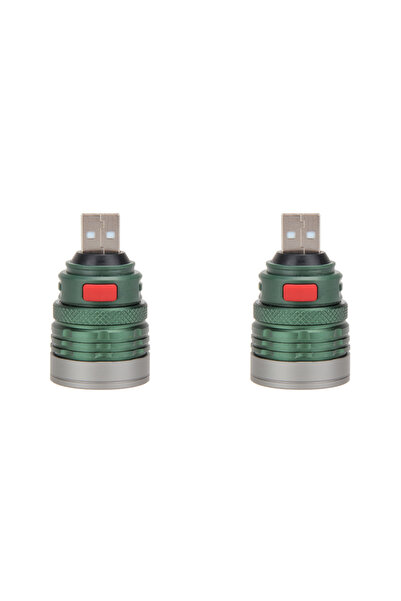 Alloet مصباحان يدويان صغيران يعملان بمنفذ USB وبطارية LED، مصباح رأس، مصباح ت...