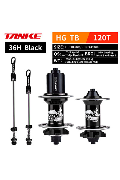 Choice محور دراجة جبلية أسود 36H QR TANKE 120 Click Hub 6 NBK Bearing أمامي و...