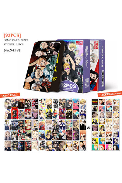 Choice 92 قطعة - طوكيو الجديدة 60+32 قطعة ملصقات بطاقات لومو لأنمي طوكيو ريفن...