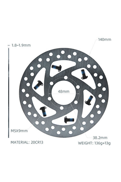 Choice 140A-48 Electric Bicycle Scooter Carbon Steel Disc Brake 140mm Rotor 3...