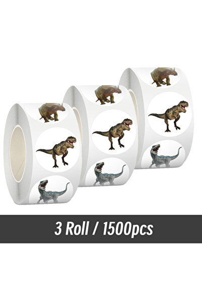 Choice1 3 لفات، 500 قطعة/لفة، ملصقات ديناصورات كرتونية للمدارس، ملصقات مكافآت...