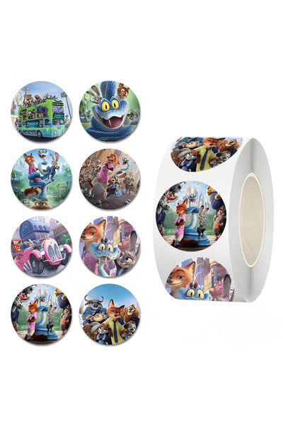 Choice لفة واحدة، 500 قطعة/لفة، ملصقات كرتونية جديدة من فيلم ديزني زوتوبيا 2،...