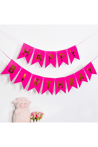 Choice Style 15 Happy Birthday Hot Stamped Swallowtail Banner Decoration Part...