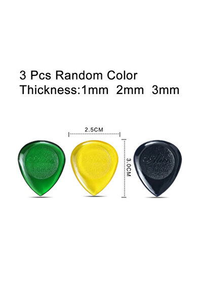 Choice L 1mm 2mm 3mm 3 Pcs Alice Durable Transparent Electric Bass Guitar Pic...
